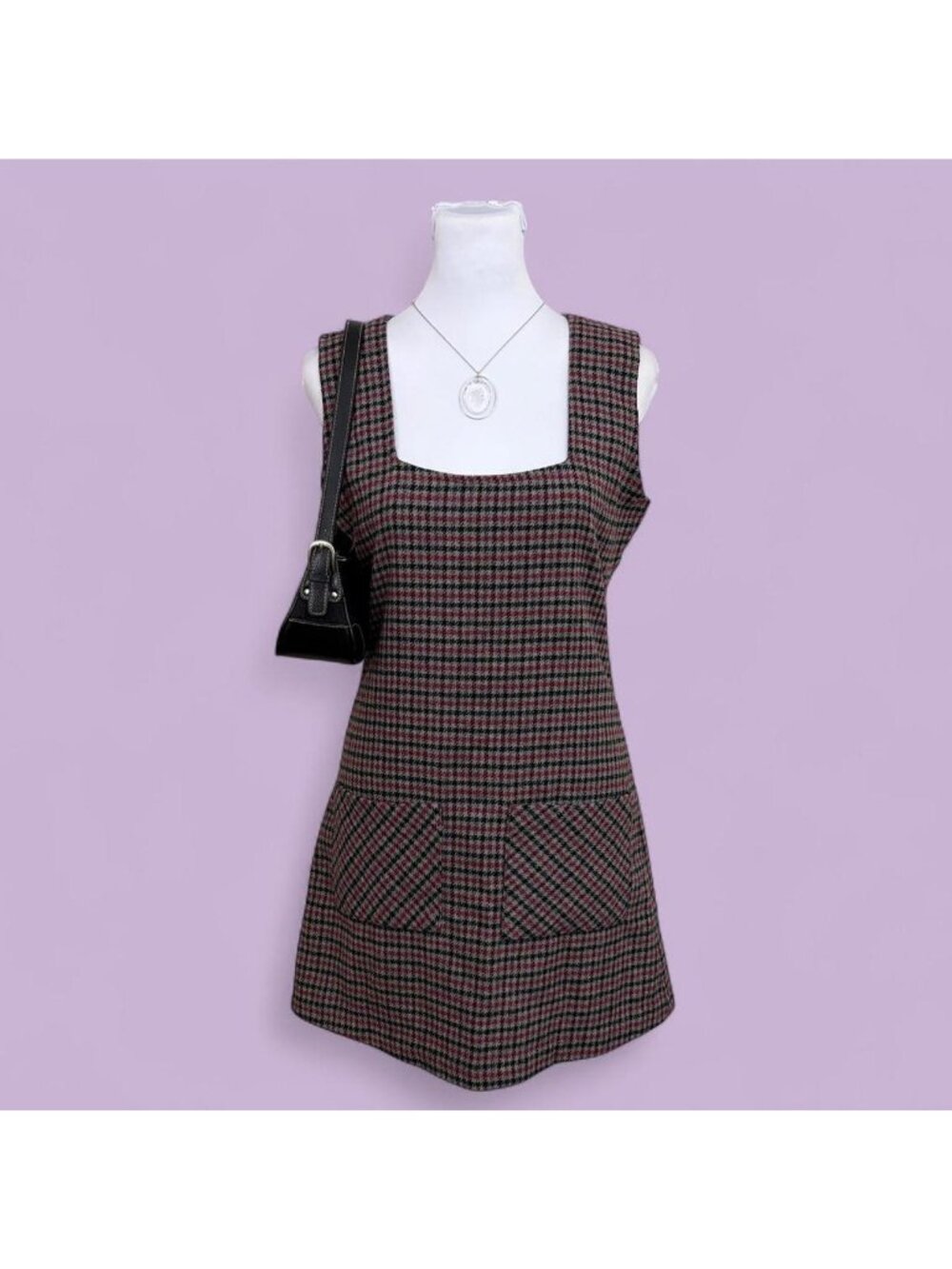 90s plaid grunge mini shift dress
